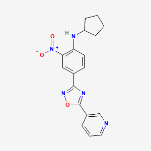 molecular formula C18H17N5O3 B7695716 N-cyclopentyl-2-nitro-4-[5-(pyridin-3-yl)-1,2,4-oxadiazol-3-yl]aniline 