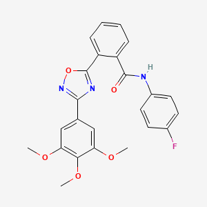 molecular formula C24H20FN3O5 B7695731 N-(4-fluorophenyl)-2-[3-(3,4,5-trimethoxyphenyl)-1,2,4-oxadiazol-5-yl]benzamide 
