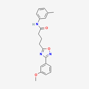 molecular formula C20H21N3O3 B7695744 4-[3-(3-methoxyphenyl)-1,2,4-oxadiazol-5-yl]-N-(3-methylphenyl)butanamide 