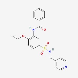 molecular formula C21H21N3O4S B7695811 N-(2-ethoxy-5-(N-(pyridin-4-ylmethyl)sulfamoyl)phenyl)benzamide 