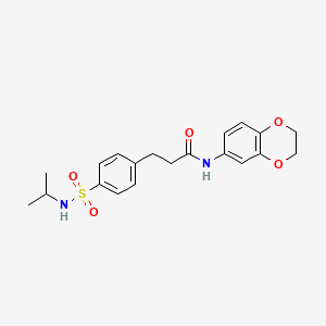 molecular formula C20H24N2O5S B7695818 N-(2,3-dihydro-1,4-benzodioxin-6-yl)-3-[4-(propan-2-ylsulfamoyl)phenyl]propanamide 