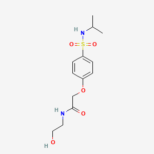 molecular formula C13H20N2O5S B7695860 N-(2-hydroxyethyl)-2-[4-(propan-2-ylsulfamoyl)phenoxy]acetamide 
