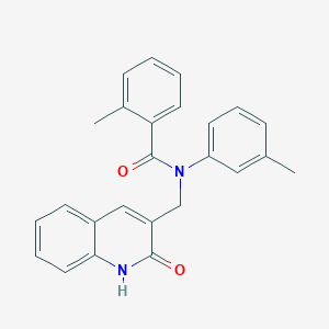 molecular formula C25H22N2O2 B7695862 N-((2-hydroxyquinolin-3-yl)methyl)-2-methyl-N-(m-tolyl)benzamide 