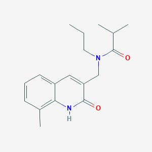 molecular formula C18H24N2O2 B7695879 N-((2-hydroxy-8-methylquinolin-3-yl)methyl)-N-propylisobutyramide 
