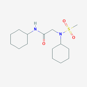 molecular formula C15H28N2O3S B7695938 N-cyclohexyl-2-[cyclohexyl(methylsulfonyl)amino]acetamide 