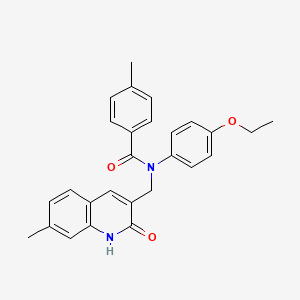 molecular formula C27H26N2O3 B7696005 N-(4-ethoxyphenyl)-N-((2-hydroxy-7-methylquinolin-3-yl)methyl)-4-methylbenzamide 