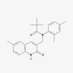molecular formula C24H28N2O2 B7696012 N-(2,4-dimethylphenyl)-N-((2-hydroxy-6-methylquinolin-3-yl)methyl)pivalamide 