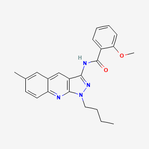 molecular formula C23H24N4O2 B7696013 N-(1-butyl-6-methyl-1H-pyrazolo[3,4-b]quinolin-3-yl)-2-methoxybenzamide 