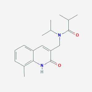 molecular formula C18H24N2O2 B7696086 N-((2-hydroxy-8-methylquinolin-3-yl)methyl)-N-isopropylisobutyramide 