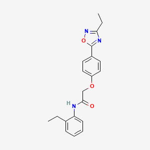 molecular formula C20H21N3O3 B7696092 2-[4-(3-ethyl-1,2,4-oxadiazol-5-yl)phenoxy]-N-(2-ethylphenyl)acetamide 