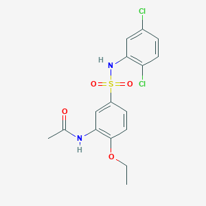 molecular formula C16H16Cl2N2O4S B7696122 N-{5-[(2,5-dichlorophenyl)sulfamoyl]-2-ethoxyphenyl}acetamide 