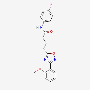 molecular formula C19H18FN3O3 B7696163 N-(4-fluorophenyl)-4-[3-(2-methoxyphenyl)-1,2,4-oxadiazol-5-yl]butanamide 