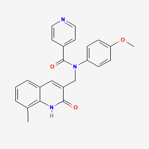 molecular formula C24H21N3O3 B7696178 N-((2-hydroxy-8-methylquinolin-3-yl)methyl)-N-(4-methoxyphenyl)isonicotinamide 
