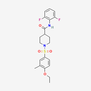 molecular formula C21H24F2N2O4S B7696227 N-(2,6-DIFLUOROPHENYL)-1-(4-ETHOXY-3-METHYLBENZENESULFONYL)PIPERIDINE-4-CARBOXAMIDE 
