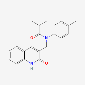 molecular formula C21H22N2O2 B7696250 N-((2-hydroxyquinolin-3-yl)methyl)-N-(p-tolyl)isobutyramide 