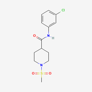 molecular formula C13H17ClN2O3S B7696262 N-(3-chlorophenyl)-1-(methylsulfonyl)piperidine-4-carboxamide 