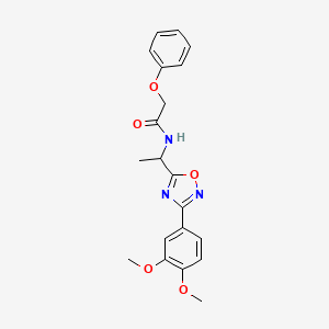 molecular formula C20H21N3O5 B7696294 N-[1-[3-(3,4-dimethoxyphenyl)-1,2,4-oxadiazol-5-yl]ethyl]-2-phenoxyacetamide 