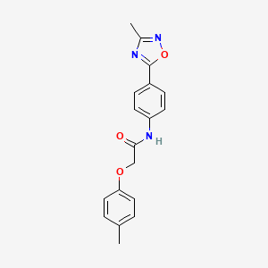 molecular formula C18H17N3O3 B7696321 N-[4-(3-methyl-1,2,4-oxadiazol-5-yl)phenyl]-2-(4-methylphenoxy)acetamide 