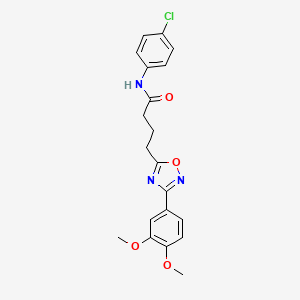 molecular formula C20H20ClN3O4 B7696344 N-(4-chlorophenyl)-4-[3-(3,4-dimethoxyphenyl)-1,2,4-oxadiazol-5-yl]butanamide 