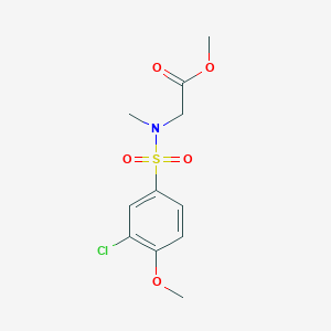 molecular formula C11H14ClNO5S B7696365 Methyl 2-[(3-chloro-4-methoxyphenyl)sulfonyl-methylamino]acetate CAS No. 842118-82-5
