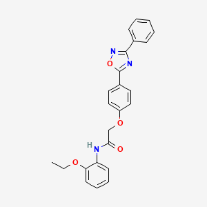 molecular formula C24H21N3O4 B7696372 N-(2-ethoxyphenyl)-2-[4-(3-phenyl-1,2,4-oxadiazol-5-yl)phenoxy]acetamide 