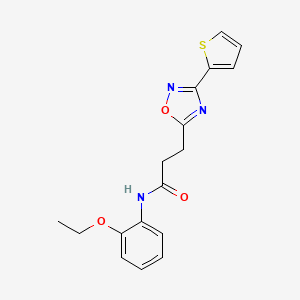molecular formula C17H17N3O3S B7696398 N-(2-ethoxyphenyl)-3-[3-(thiophen-2-yl)-1,2,4-oxadiazol-5-yl]propanamide 