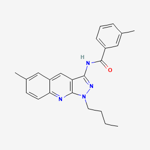 molecular formula C23H24N4O B7696399 N-(1-butyl-6-methyl-1H-pyrazolo[3,4-b]quinolin-3-yl)-3-methylbenzamide 