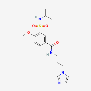 molecular formula C17H24N4O4S B7696448 N-[3-(1H-imidazol-1-yl)propyl]-4-methoxy-3-(propan-2-ylsulfamoyl)benzamide 