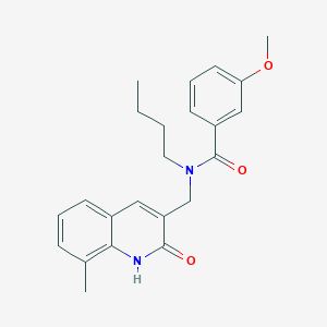molecular formula C23H26N2O3 B7696465 N-butyl-N-((2-hydroxy-8-methylquinolin-3-yl)methyl)-3-methoxybenzamide 