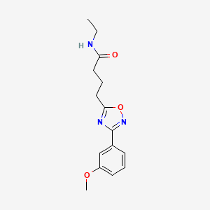 molecular formula C15H19N3O3 B7696491 N-ethyl-4-[3-(3-methoxyphenyl)-1,2,4-oxadiazol-5-yl]butanamide 
