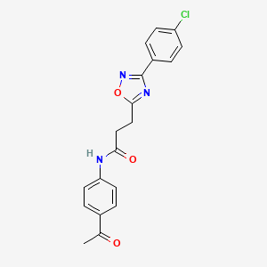 molecular formula C19H16ClN3O3 B7696550 N-(4-acetylphenyl)-3-[3-(4-chlorophenyl)-1,2,4-oxadiazol-5-yl]propanamide 