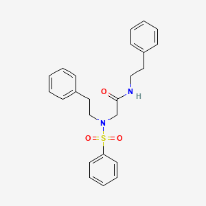 molecular formula C24H26N2O3S B7696567 N,N~2~-bis(2-phenylethyl)-N~2~-(phenylsulfonyl)glycinamide 
