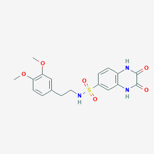 molecular formula C18H19N3O6S B7696641 N-[2-(3,4-dimethoxyphenyl)ethyl]-2,3-dioxo-1,2,3,4-tetrahydroquinoxaline-6-sulfonamide 