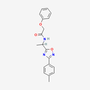 molecular formula C19H19N3O3 B7696655 N-[1-[3-(4-methylphenyl)-1,2,4-oxadiazol-5-yl]ethyl]-2-phenoxyacetamide 