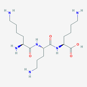 molecular formula C17H36N6O4 B076967 (2S)-6-amino-2-[[(2S)-5-amino-2-[[(2S)-2,6-diaminohexanoyl]amino]pentanoyl]amino]hexanoic Acid CAS No. 12270-01-8