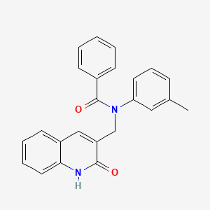 molecular formula C24H20N2O2 B7696702 N-((2-hydroxyquinolin-3-yl)methyl)-N-(m-tolyl)benzamide 
