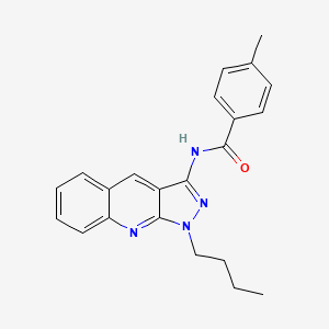 molecular formula C22H22N4O B7696715 N-(1-butyl-1H-pyrazolo[3,4-b]quinolin-3-yl)-4-methylbenzamide 