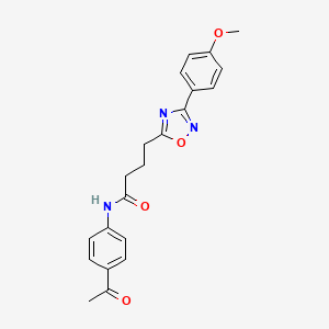 molecular formula C21H21N3O4 B7696792 N-(4-acetylphenyl)-4-[3-(4-methoxyphenyl)-1,2,4-oxadiazol-5-yl]butanamide 
