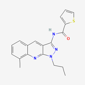 molecular formula C19H18N4OS B7696800 N-(8-methyl-1-propylpyrazolo[3,4-b]quinolin-3-yl)thiophene-2-carboxamide CAS No. 714285-99-1