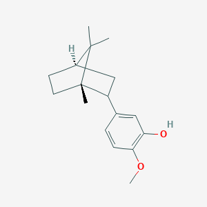 molecular formula C17H24O2 B076981 Phenol, 2-methoxy-5-((1R,2R,4S)-1,7,7-trimethylbicyclo(2.2.1)hept-2-yl)-, rel- CAS No. 13746-58-2