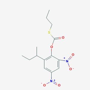 molecular formula C14H18N2O6S B076989 (2-Butan-2-yl-4,6-dinitrophenyl) propylsulfanylformate CAS No. 14355-12-5