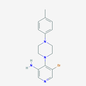 molecular formula C16H19BrN4 B076997 Piperazine, 1-(3-amino-5-bromo-4-pyridyl)-4-(p-tolyl)- CAS No. 14549-72-5