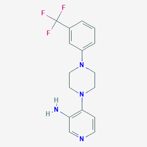molecular formula C16H17F3N4 B076999 Piperazine, 1-(3-amino-4-pyridyl)-4-(alpha,alpha,alpha-trifluoro-m-tolyl)- CAS No. 15139-06-7