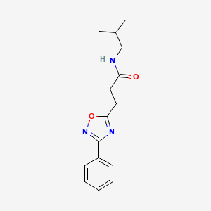 molecular formula C15H19N3O2 B7699946 N-(2-methylpropyl)-3-(3-phenyl-1,2,4-oxadiazol-5-yl)propanamide CAS No. 850738-48-6
