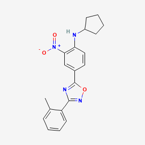 molecular formula C20H20N4O3 B7700144 N-cyclopentyl-4-[3-(2-methylphenyl)-1,2,4-oxadiazol-5-yl]-2-nitroaniline 