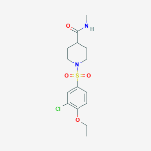 molecular formula C15H21ClN2O4S B7700342 1-(3-chloro-4-ethoxyphenyl)sulfonyl-N-methylpiperidine-4-carboxamide 