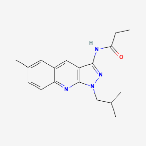 molecular formula C18H22N4O B7700372 N-[6-methyl-1-(2-methylpropyl)pyrazolo[3,4-b]quinolin-3-yl]propanamide CAS No. 714256-51-6
