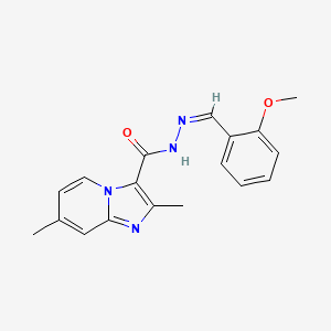 molecular formula C18H18N4O2 B7700410 N-[(Z)-(2-methoxyphenyl)methylideneamino]-2,7-dimethylimidazo[1,2-a]pyridine-3-carboxamide 