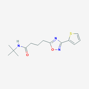 molecular formula C14H19N3O2S B7700456 N-tert-butyl-4-[3-(thiophen-2-yl)-1,2,4-oxadiazol-5-yl]butanamide 