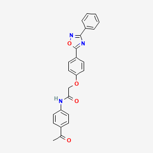 molecular formula C24H19N3O4 B7700568 N-(4-acetylphenyl)-2-[4-(3-phenyl-1,2,4-oxadiazol-5-yl)phenoxy]acetamide 